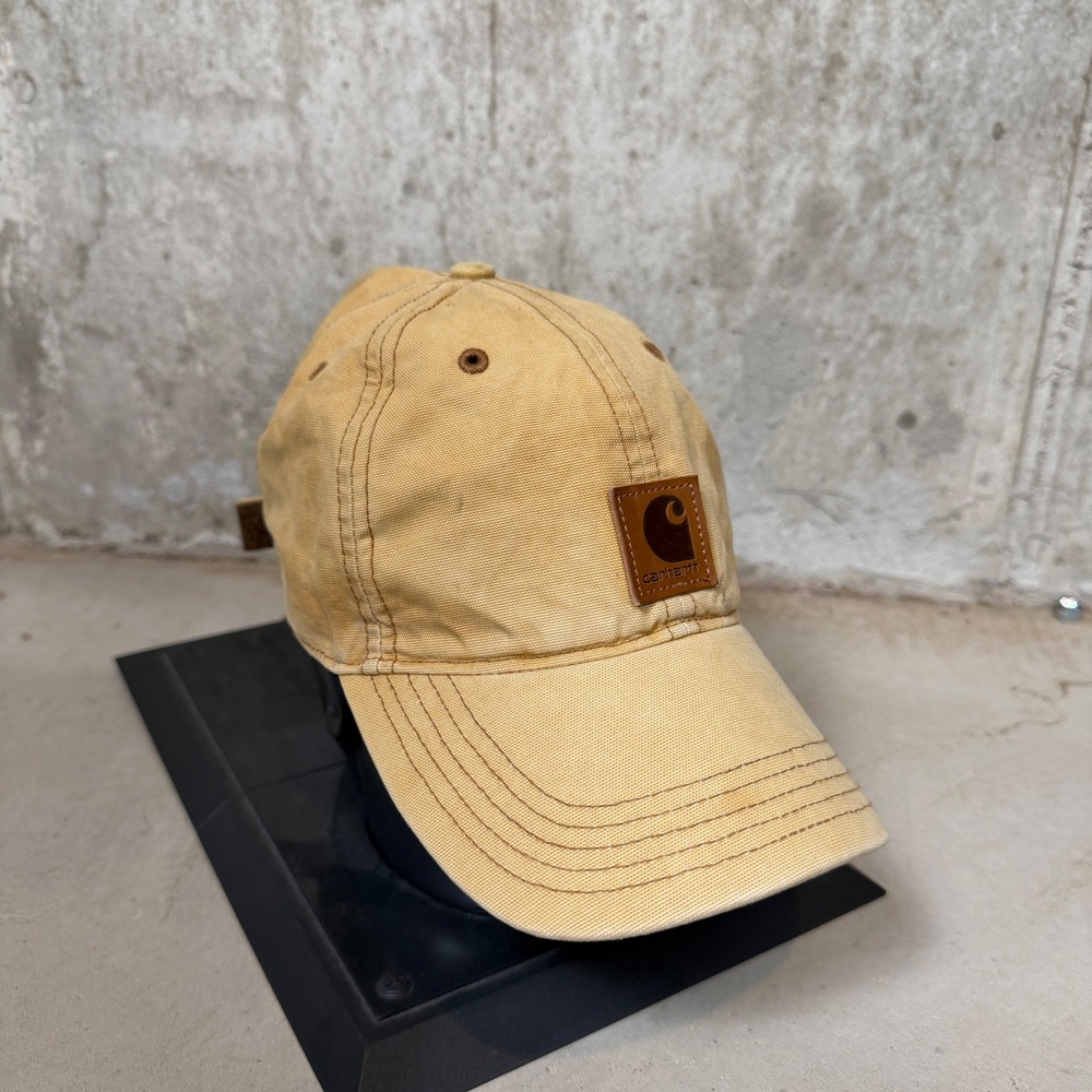 Carhartt Mens Canvas Logo Patch Adjustable Baseball Cap Hat Yellow 100141
